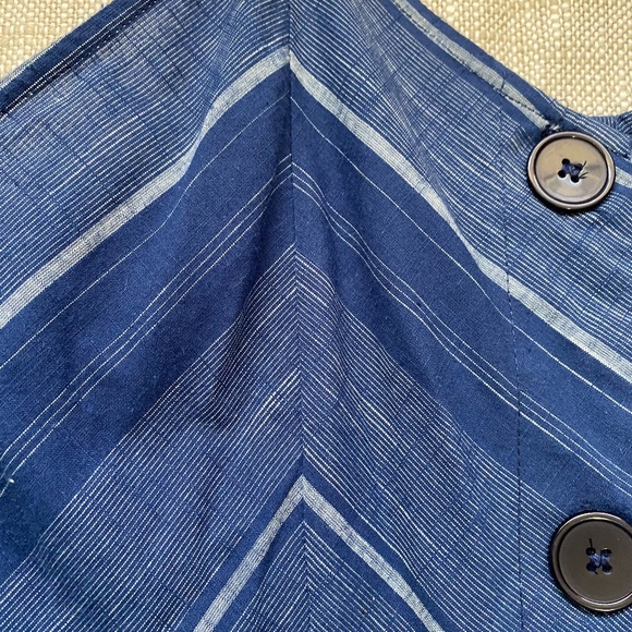 Angie Blue Stripe Wide Leg Coastal Nautical Light Cotton Strap Jumper- Sz-M - Picture 5 of 13